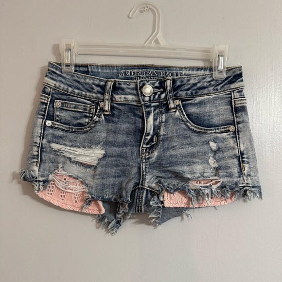 American Eagle Outfitters Shortie Jean Shorts Size 2 - Picture 2 of 6